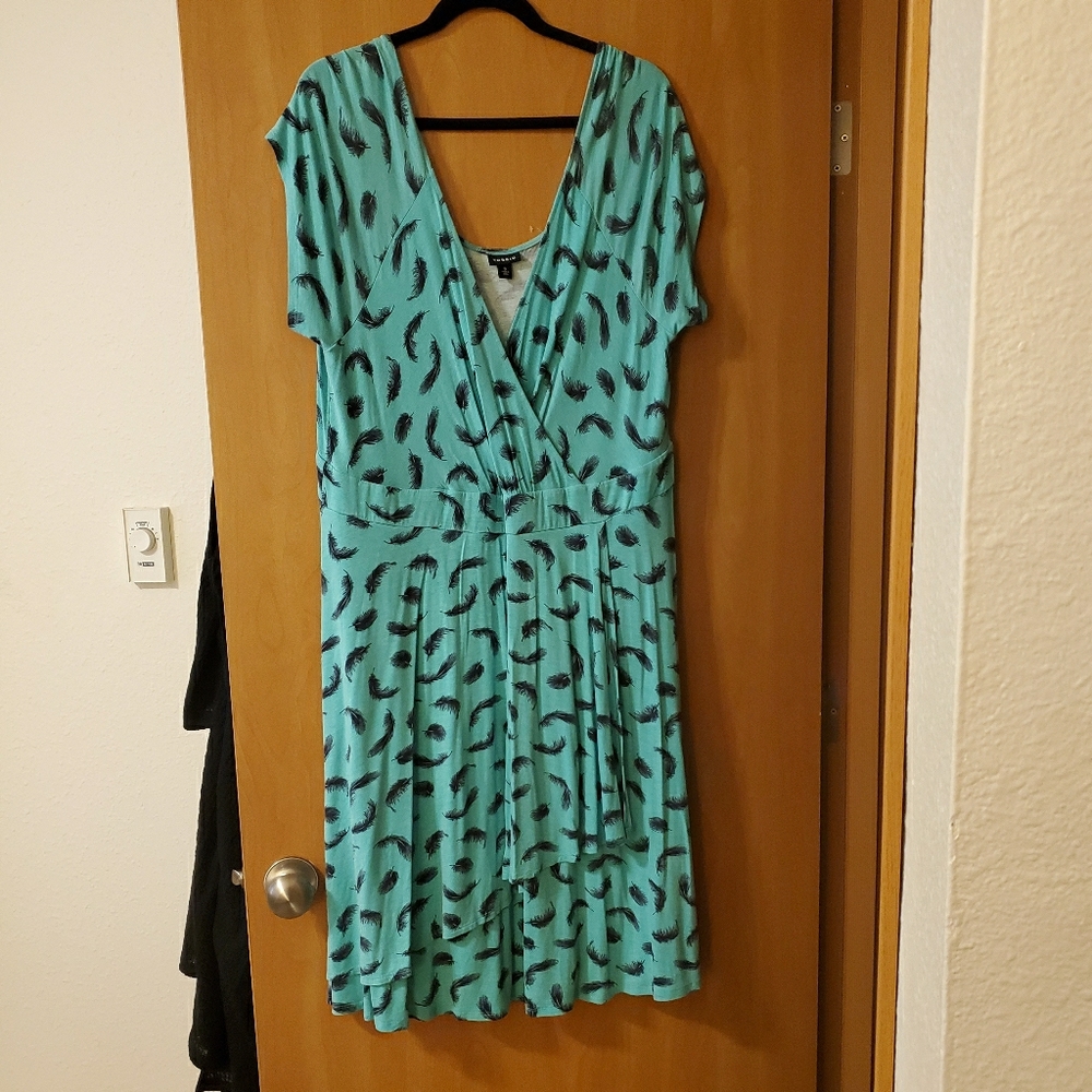 Torrid feather faux wrap dress